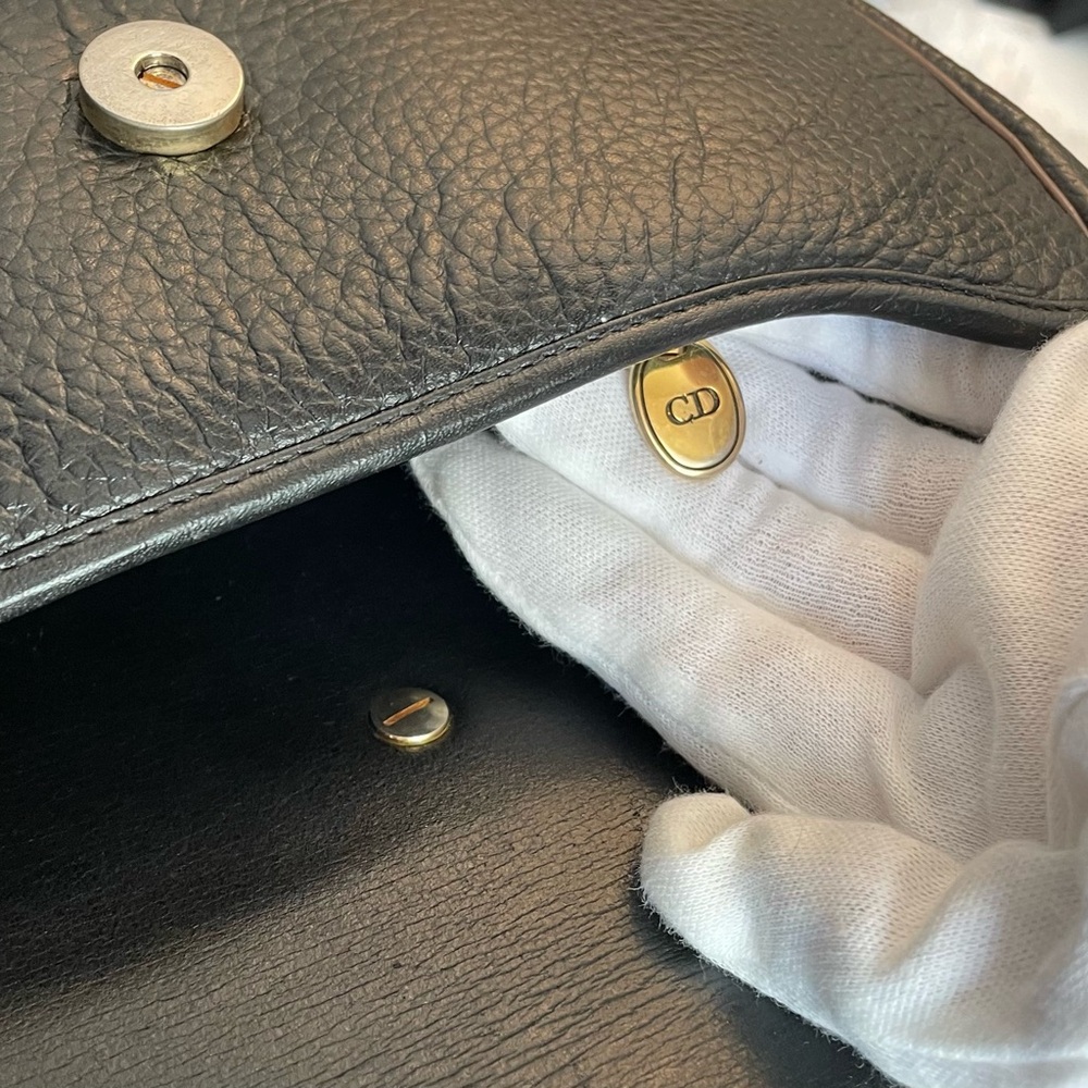 Dior Authentic Vintage Black Leather Crossbody Bag w/ Silver Hardware - Picture 13 of 14